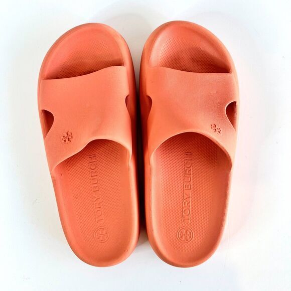 Tory Burch Slides Sandals Comfortable Slip On‎ Pool Beach Peach Size 7B - Picture 1 of 9